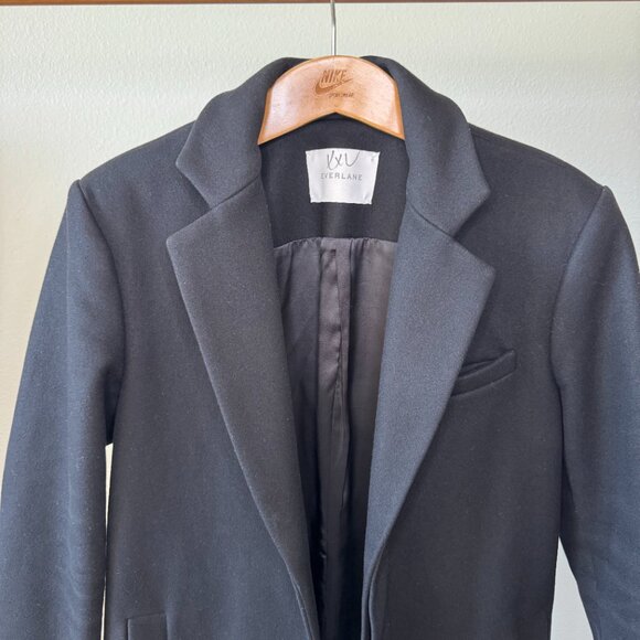 Everlane The Italian ReWool Trench Coat Black Size Small (Petite) - Picture 4 of 16